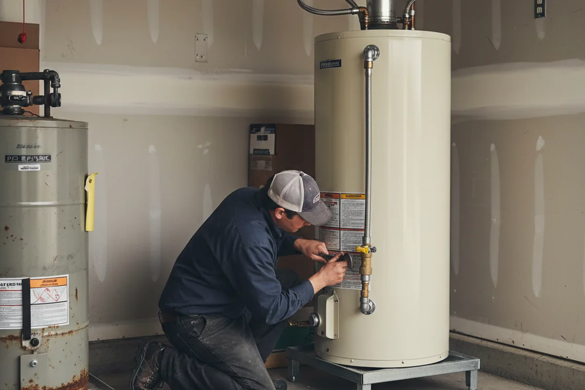 Water heater and shutoff valve replacement in Hugo
